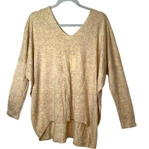 La Miel by Hyped Unicorn Beige V Neckline Dolman Batwing Sweater Sz S/M